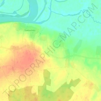 Mapa topográfico Суричи, altitud, relieve