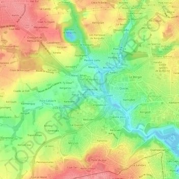 Mapa topográfico La Villeneuve, altitud, relieve