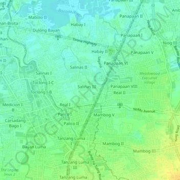Mapa topográfico Real 1, altitud, relieve