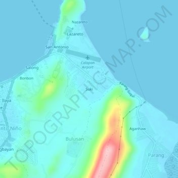 Mapa topográfico Suki, altitud, relieve