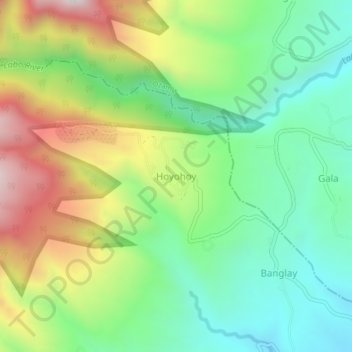 Mapa topográfico Hoyohoy, altitud, relieve