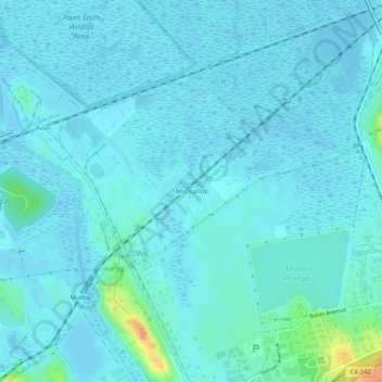 Mapa topográfico Monsanto, altitud, relieve