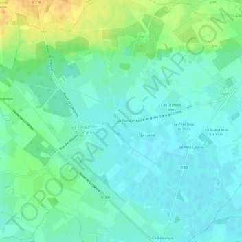 Mapa topográfico Le Pont, altitud, relieve