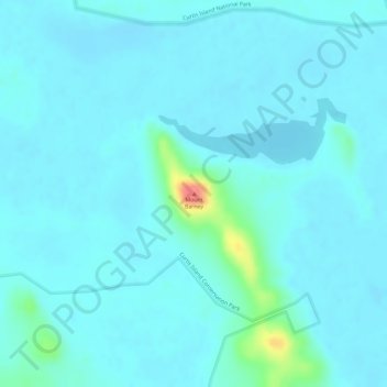 Mapa topográfico Mount Barney, altitud, relieve
