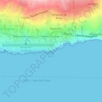 Mapa topográfico Frade, altitud, relieve