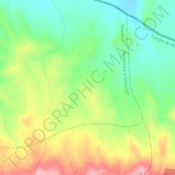 Mapa topográfico El Espartal, altitud, relieve