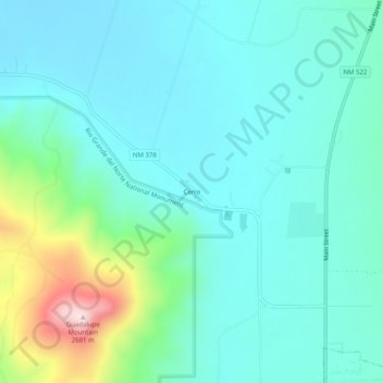 Mapa topográfico Cerro, altitud, relieve