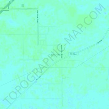Mapa topográfico Hamshire, altitud, relieve