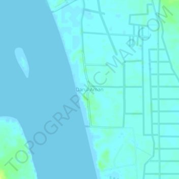 Mapa topográfico Darul Aman, altitud, relieve