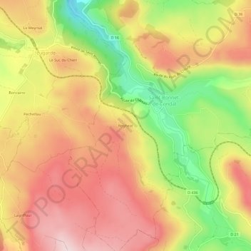 Mapa topográfico Regheat, altitud, relieve