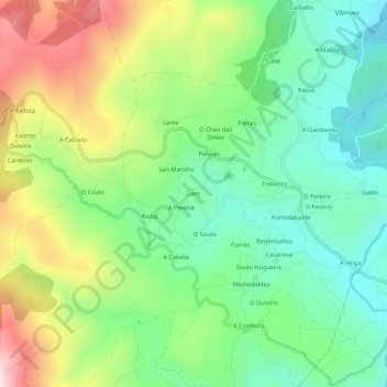 Mapa topográfico Laro, altitud, relieve