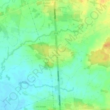 Mapa topográfico Ban Kai Kham, altitud, relieve
