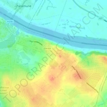 Mapa topográfico Preussen, altitud, relieve