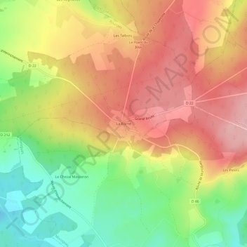 Mapa topográfico La Borne, altitud, relieve
