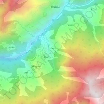 Mapa topográfico Wachham, altitud, relieve