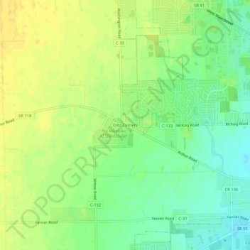 Mapa topográfico Diltz Corners, altitud, relieve