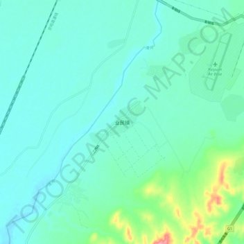 Mapa topográfico Yemin, altitud, relieve