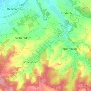 Mapa topográfico Wasenstatt, altitud, relieve
