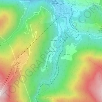 Mapa topográfico 2e Bazerque, altitud, relieve