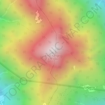 Mapa topográfico Amayangri (3771m), altitud, relieve