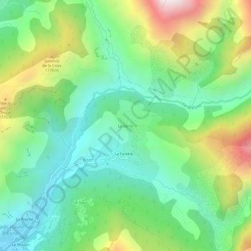 Mapa topográfico Le Serre, altitud, relieve