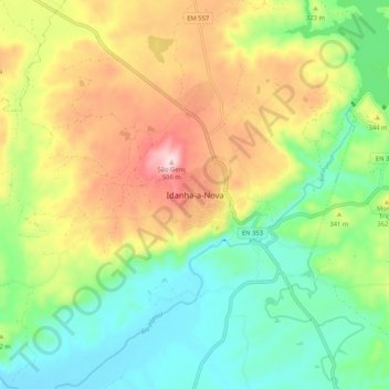 Mapa topográfico Idanha-a-Nova, altitud, relieve