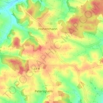 Mapa topográfico Roseneck, altitud, relieve