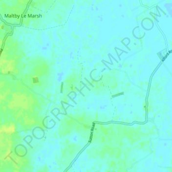 Mapa topográfico Hagnaby, altitud, relieve