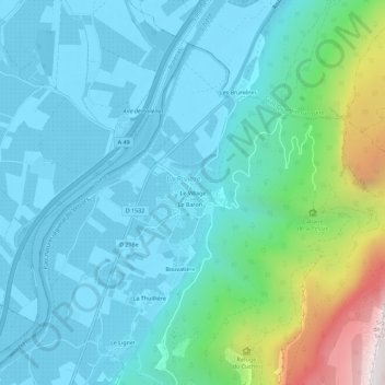 Mapa topográfico Le Village, altitud, relieve