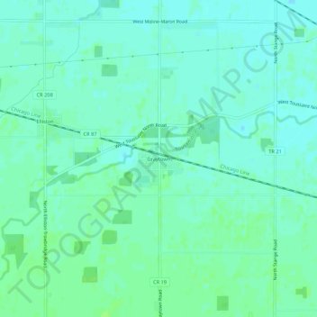 Mapa topográfico Graytown, altitud, relieve