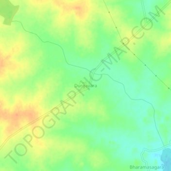 Mapa topográfico Durgavara, altitud, relieve