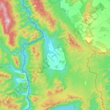 Mapa topográfico Ko, altitud, relieve