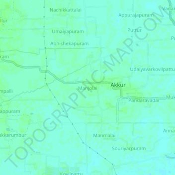 Mapa topográfico Manjolai, altitud, relieve
