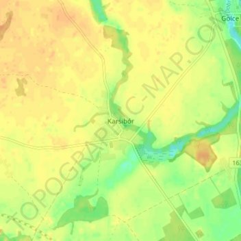 Mapa topográfico Karsibór, altitud, relieve