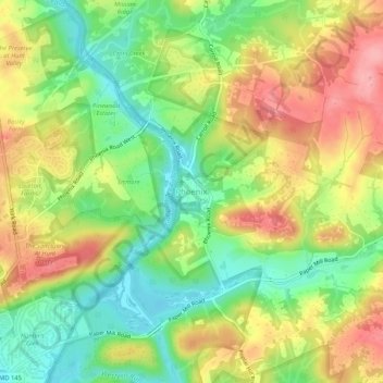 Mapa topográfico Phoenix, altitud, relieve