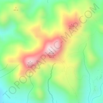 Mapa topográfico Mount Talamitam, altitud, relieve