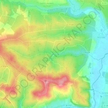 Mapa topográfico Carcos, altitud, relieve
