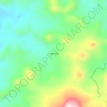 Mapa topográfico Kanekes, altitud, relieve