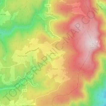 Mapa topográfico Joubert, altitud, relieve