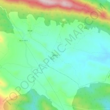 Mapa topográfico Abena, altitud, relieve