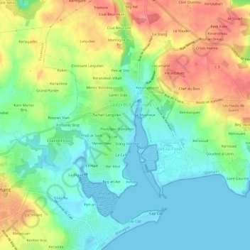 Mapa topográfico Stang Kreis, altitud, relieve