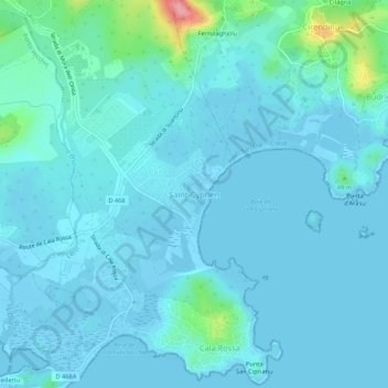 Mapa topográfico Saint-Cyprien, altitud, relieve