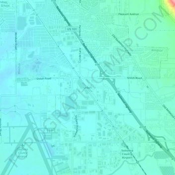 Mapa topográfico Shiloh, altitud, relieve