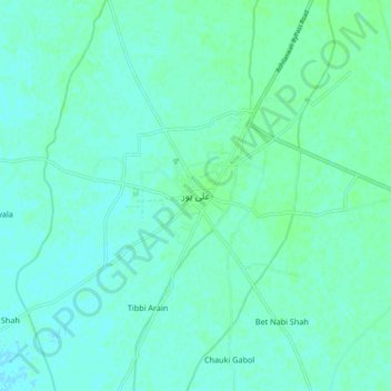 Mapa topográfico Alipur, altitud, relieve