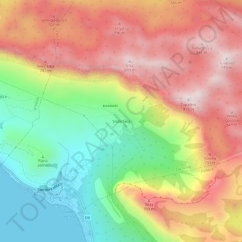 Mapa topográfico Srida Sela, altitud, relieve