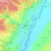 Mapa topográfico Hancheng, altitud, relieve