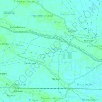 Mapa topográfico Meppadi, altitud, relieve