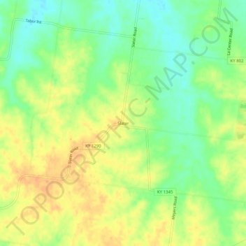 Mapa topográfico Slater, altitud, relieve