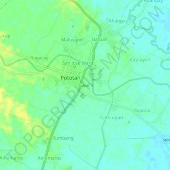 Mapa topográfico Lapar, altitud, relieve