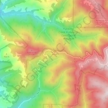 Mapa topográfico Grabtown, altitud, relieve